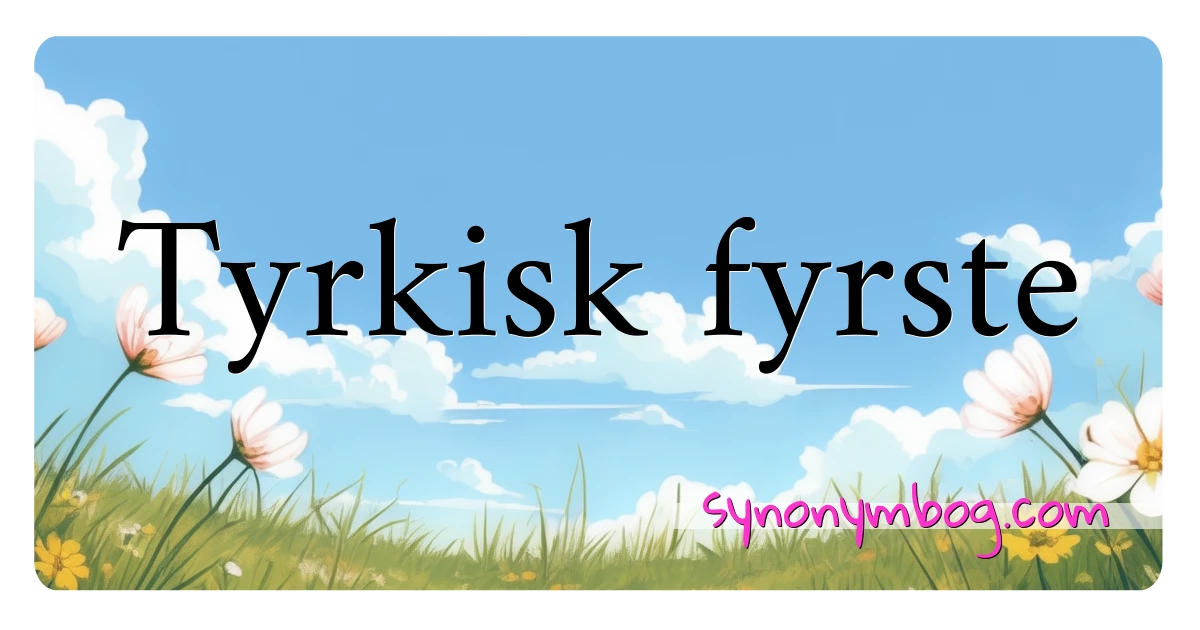 Tyrkisk fyrste synonymer krydsord betyder forklaring og brug