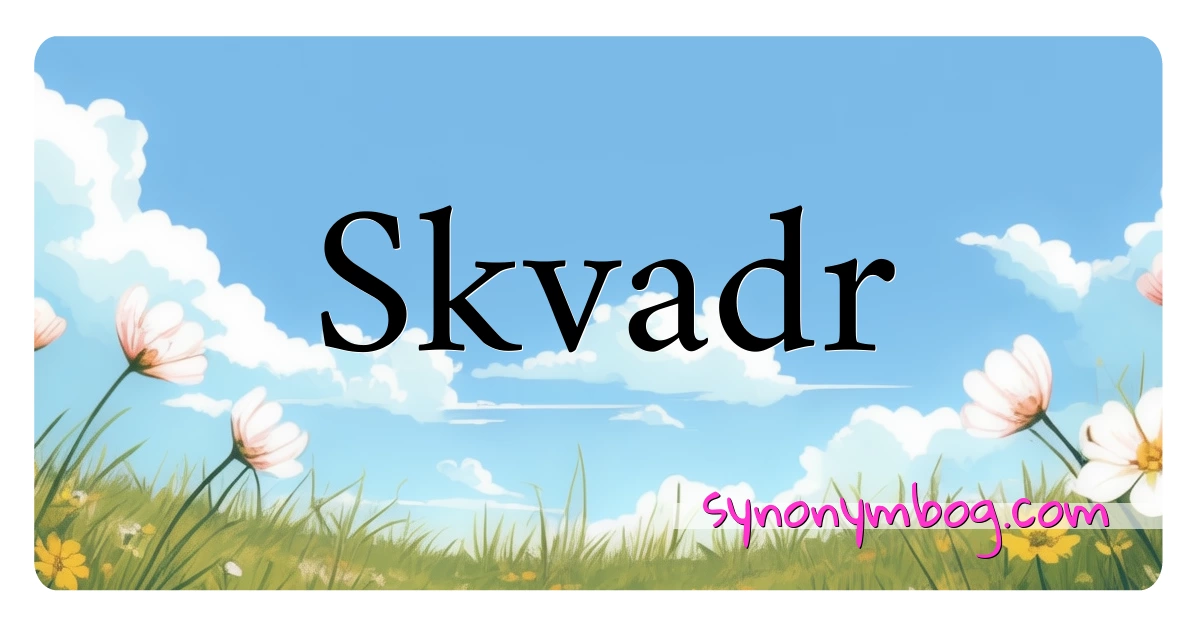 Skvadr synonymer krydsord betyder forklaring og brug