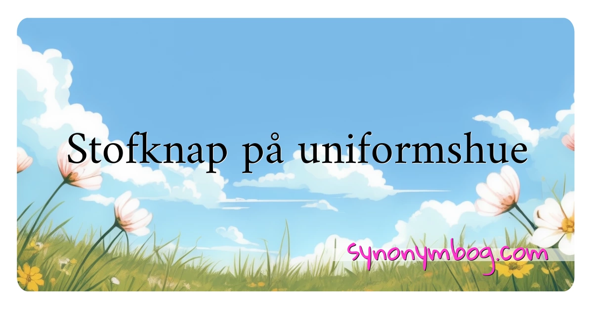 Stofknap på uniformshue synonymer krydsord betyder forklaring og brug