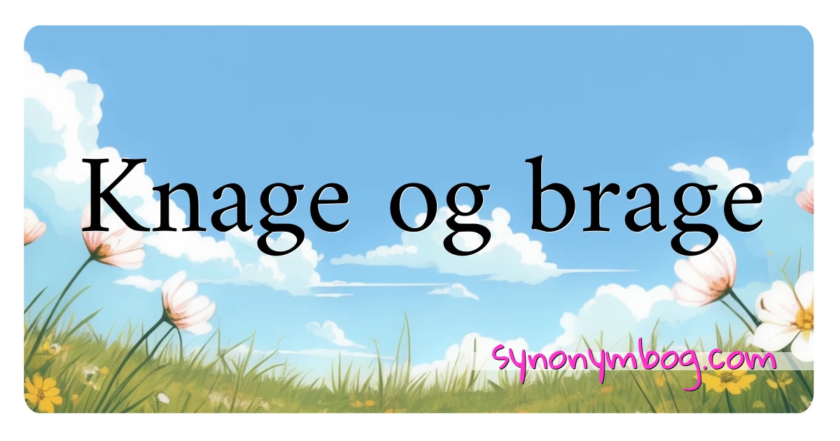 Knage og brage synonymer krydsord betyder forklaring og brug