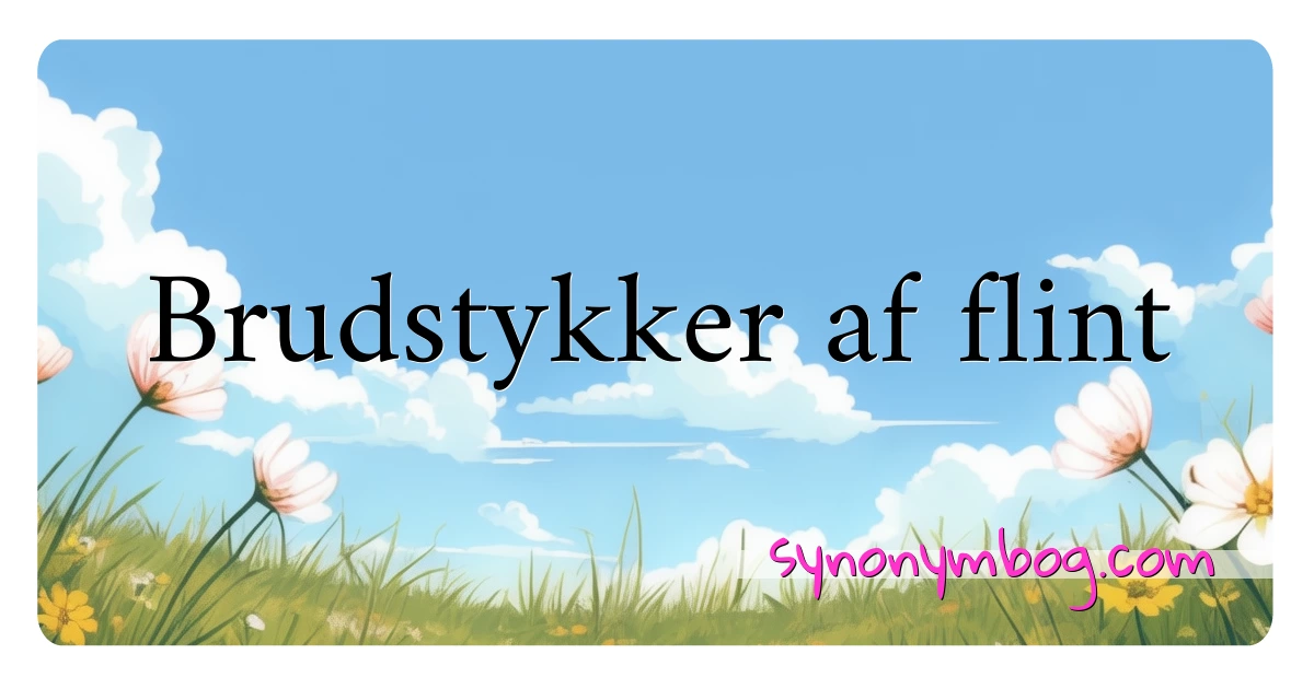 Brudstykker af flint synonymer krydsord betyder forklaring og brug