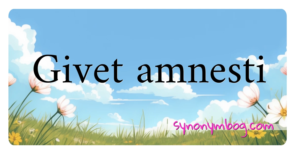 Givet amnesti synonymer krydsord betyder forklaring og brug