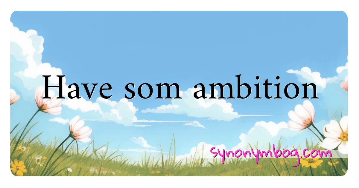 Have som ambition synonymer krydsord betyder forklaring og brug