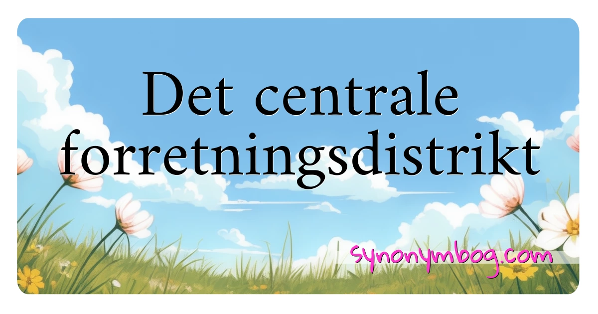 Det centrale forretningsdistrikt synonymer krydsord betyder forklaring og brug